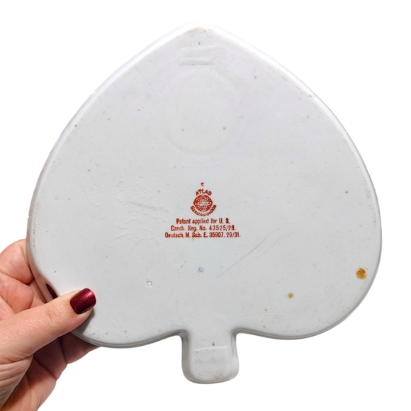 Vintage 1920s Atlas Lusterware Orange Playing Card Serving Plates China 4 Piece - Picture 12 of 13